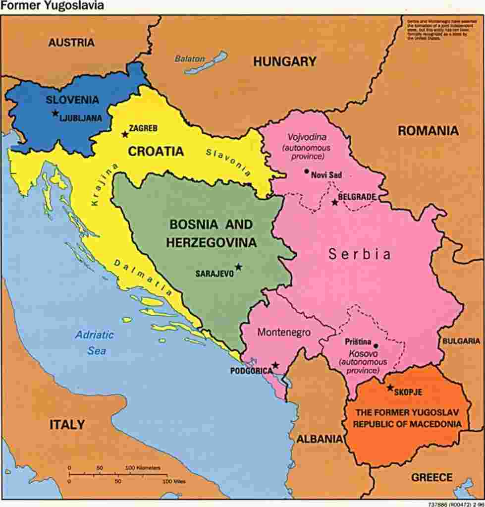 World Map Yugoslavia